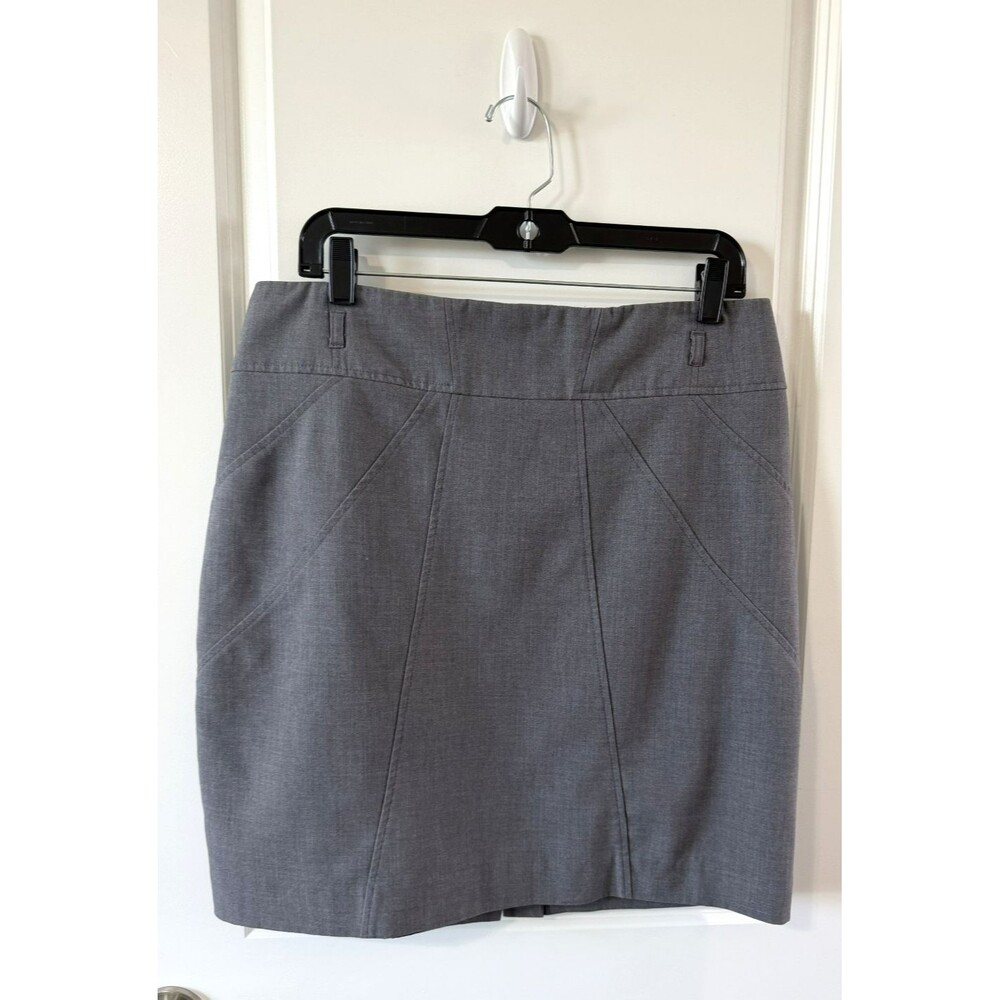 Worthington Women's 14P Pencil Skirt Gray Zip Back Kick Pleat office career
